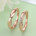Hot sales Rose Gold cover 925 sterling silver twist design CZ diamond Rings