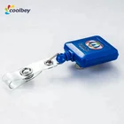 square retractable epoxy sticker badge reel with alligator clip Free shipping