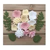 Wool Felt Fabric artificial Flowers and leaves for Headbands DIY Wreaths