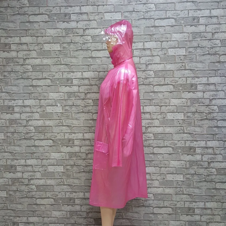 Pink Fashion Pvc Raincoat Clear Ladies Pvc Raincoats - Buy Fashion Pvc