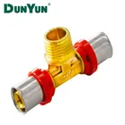 High Quality Forged Brass Tee Press Fittings For Pex-Al-Pex Pipe