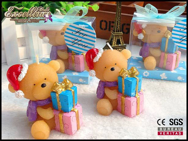lovely teddy bear unique christmas gift candles