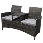 KD 2 seat garden chair outdoor furniture chair rattan wicker Paito cane chair furniture