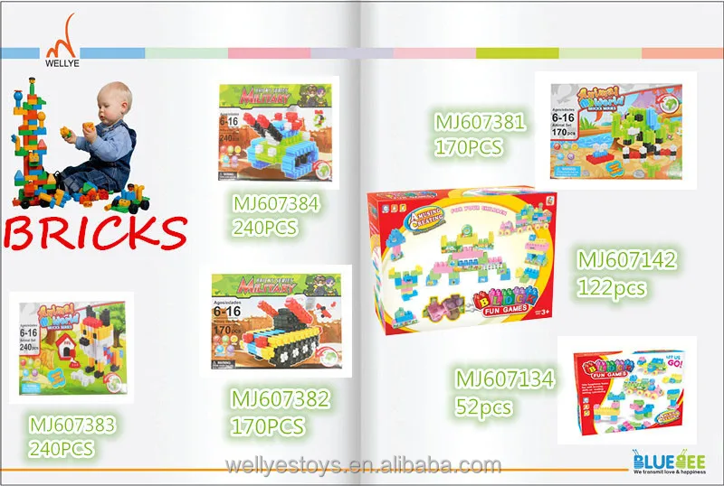 Brand new plastic building blocks toys for kids with high quality