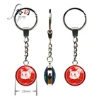 2019 promotional red pig crystal glass bottle alloy keychain