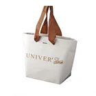 Premium quality biodegradable white kraft paper bag with logo print shoes paper bag