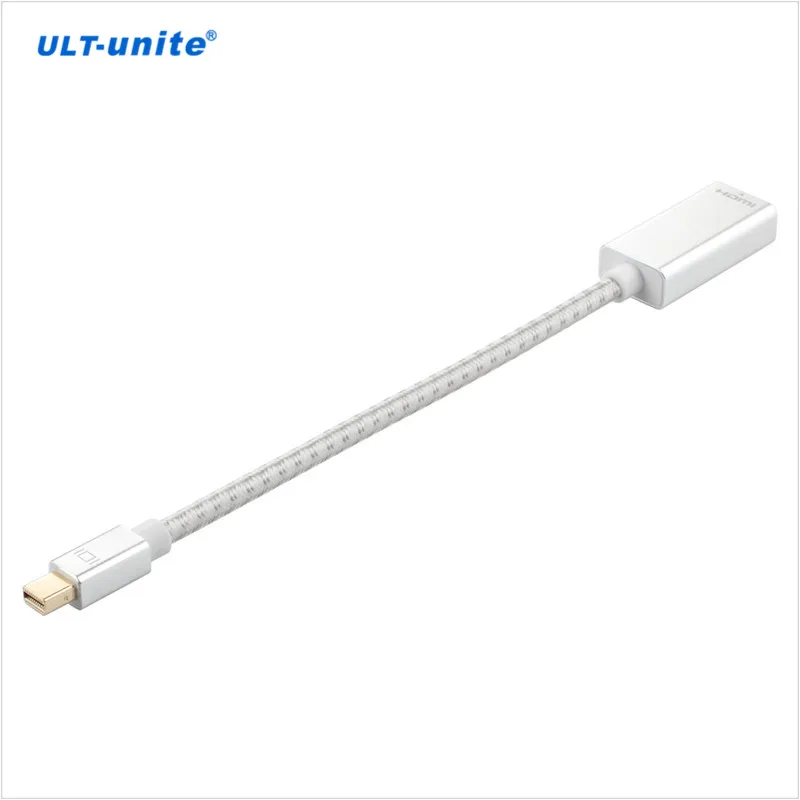 Braided 1080P Mini DisplayPort Male to HDMI Female Adapter Mini DP to HDMI Silver 20cm - ANKUX.COM