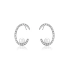 Cuff 95126 Xuping Jewelry Shop Counter Design Images Elegant Freshwater Pearl Earring Rhodium Gold Plated Stud Earring Cuff