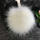 Custom-Made Colorful Pompoms Bag Parts Accessories Pom Keychain Faux Fur Ball