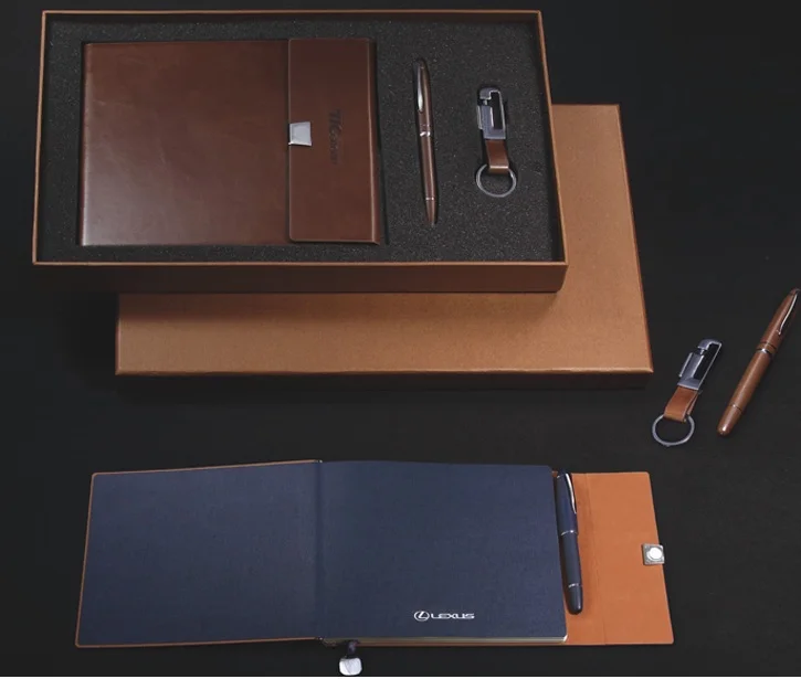 pu leather notebook cooperation gift set