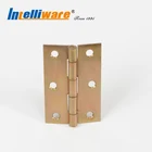 Square hinge brass plated surface 3" steel hinge for wooden door