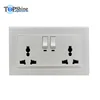 146 Type Double 13Amp Universal Socket Outlet With Indicator In White
