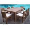 Yizhou rattan modern white Outdoor Furniture restaurant garden hot sale 9-piece wicker dining table and chair set patio