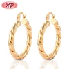 2019 New Arrivals Fashion Earring Design Jewelry Hoop Earring 18 Karat Gold Plated Earings Designs For Women