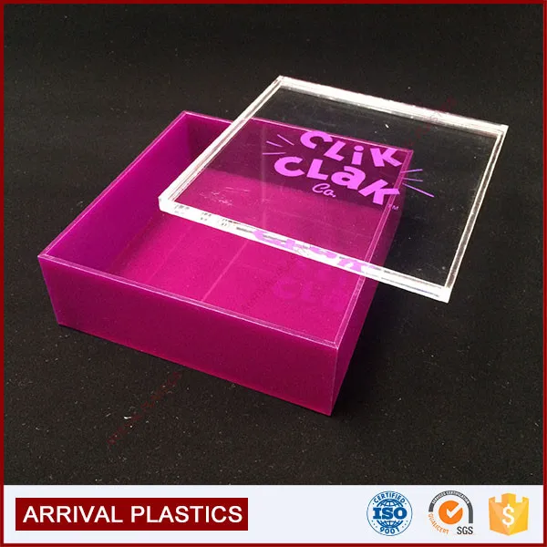 purple color custom packaging acrylic gift box