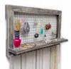 Wood Wall Mounted Jewelry Earring Bracelet Organizer Display Shelf