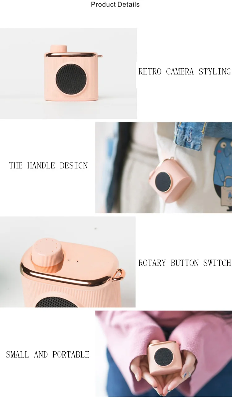 Creative retro camera mini speaker outdoor portable mobile phone wireless blue the tooth speaker - ANKUX.COM