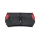 Black Leather Personalised Sunglasses Case Pouch