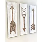 distressed walnut stained wood pieces White Wooden Arrows