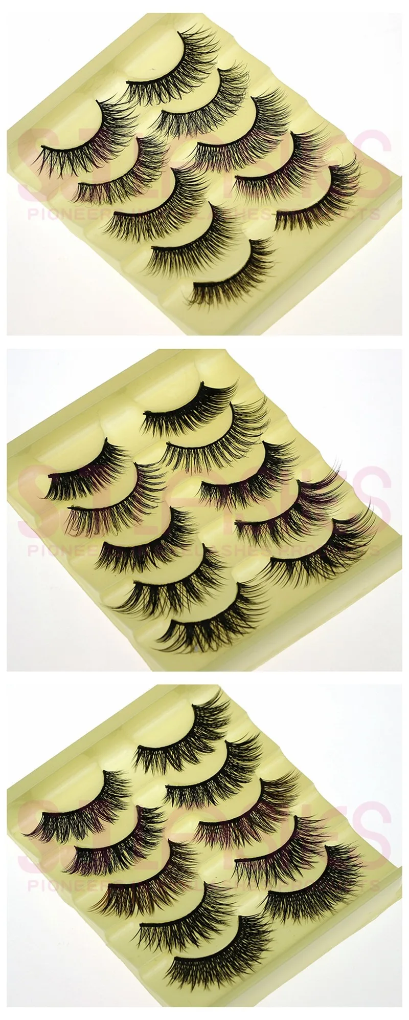 Double-Layered Silk False Eyelashes OEM 3D Mink Lashes Round Box Own Logo