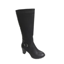 2018 New arrivals Black PU High Heel Pointed Toe Women Shoes Boots