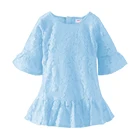 Mudkingdom factory directly sale frocks lace designs horn sleeve 2019 baby new style fashion small girls dress