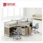 2 people modern office desk/glass open office workstation(FOH-P-2528-2)