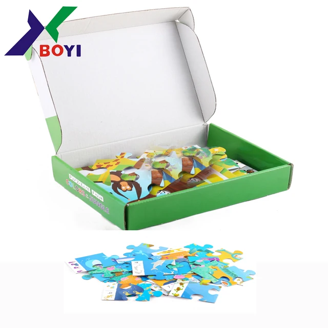 jigsaw puzzle with customized shape cardboard box paper puzzle