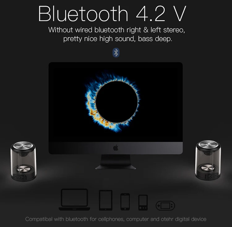 Multimedia Bass Speaker Box Mini Powered Outdoor Portable Wireless Speaker - ANKUX.COM
