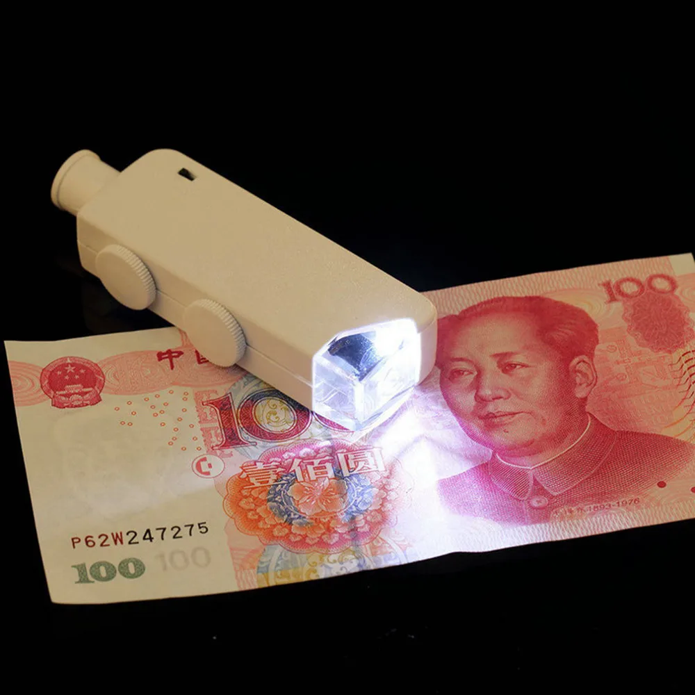 High Quality Mini Handheld 160X - 200X Zoom Magnifier Microscope Jewelers Loupe Magnifying Glass LED Light hot selling