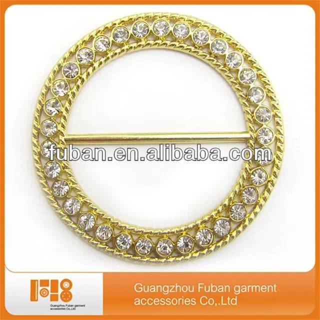 gold plating rhinestone buckles for wedding chair covers