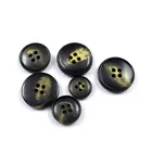 4 holes colorful cow horn round button for garments