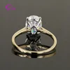 Simple design solitaire style oval moissanite diamond yellow gold ring for American buyers