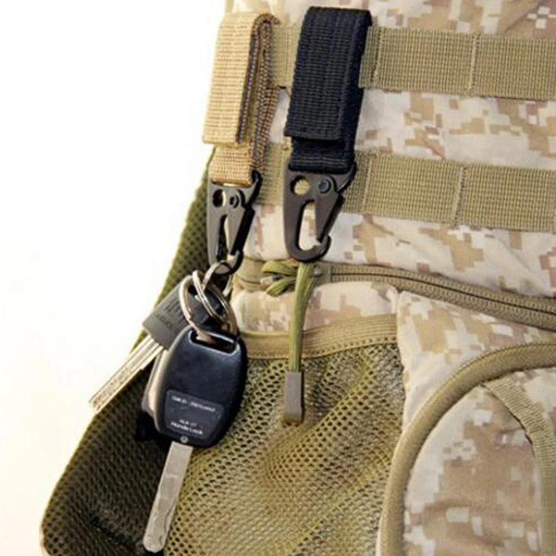 Tactical Hanging Belt Carabiner KeyHook Webbing Buckle Strap Clip Backpack !!