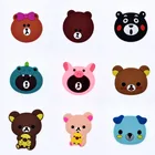 Stock Big Size Brown Bears Second part Series Design PVC Rubber Shoe Charms Buckles Accessories For Croc Shoes BXH-05
