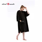 Customized XXL size beach wear embroidery logo adult hooded towel ponchos one size fits all swimming robe