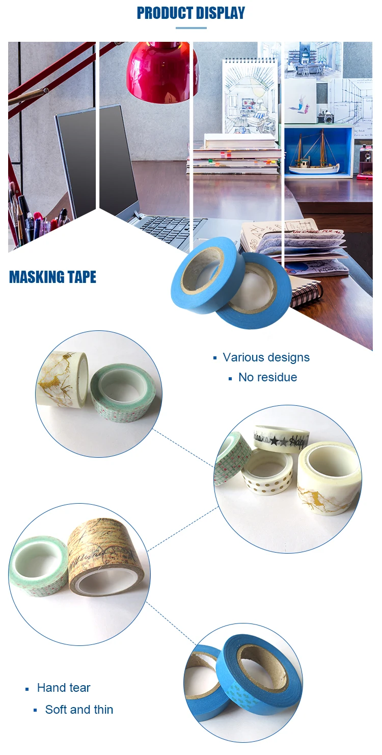 Clean Removal With No Residue 6 Pack Multi Color Painters Masking Tape 1"x60 Yards,Blue Tape Painter