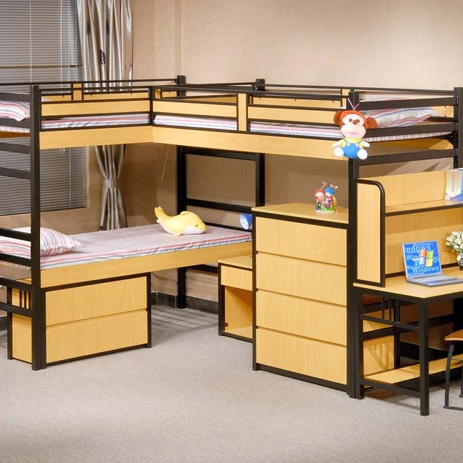 Стальное деревянное общежитие детская мебель двухъярусные кровати с таблицей исследования