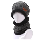 Newest Unisex knitted winter beanie hat and scarf Sports Bonnet Caps