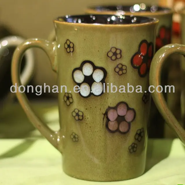 ceramic coffee mug with underglazed color