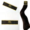 ZPT9-282 Fashion design glitter gold edges black printing customized paper label sticker for hair bundle wrap label sticker