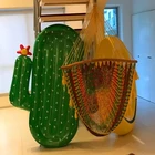 EITS Factory customized green cheap price big inflatable cactus pool float beach swimming float mat
