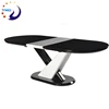 8 seater extendable glass dining table from tianjin furniture factory YMQ