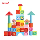 iWood Series 34 PCS Wooden Forest Animal Building Blocks Set For Wholesale