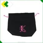 Fancy flannel dust bag drawstring velvet jewelry gift bag with embroidery logo