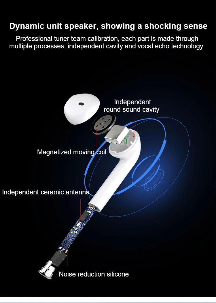 2019 New Hot selling 5.0 TWS stereo earbuds i11 tws, i11 with charging case wireless headphone sport earphone auto paring - ANKUX.COM