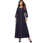 Muslim dress for women Hot selling pure color embroidery detail dress