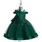 2019 Kids Off Shoulder Lace Half Sleeve Ball Gown Flower Girls Dress