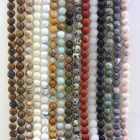 Wholesale 4/6/8/10/12mm Frosted Matte Polished Natural Loose Stone Beads For Jewelry Making