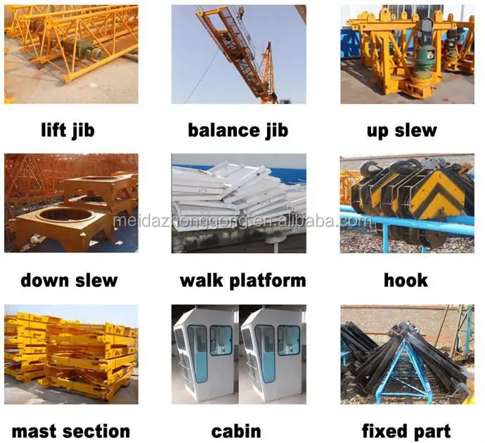 Luffing jib used tower cranes for sale mini tower crane price